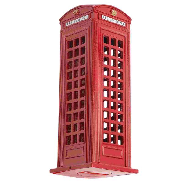Caixas Caixa de pilares Piggy Piggy London Phone Booth Change Bank Postal Pote Red Storage MoneyBox