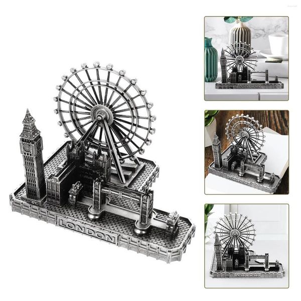 Estatuetas decorativas Modelo de Londres Torre Ponte Cidade Famosa Big Ben Edifícios Arquitetura Relógio Estatueta Estátua Escultura Britânica Lembrança