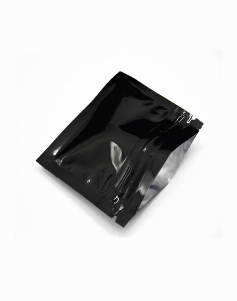 200 teile/los Flache Typ 75x63 cm Kleine Aluminium Folie Zip-Lock Beutel Kapsel Verpackung Schwarz Mylar Folie Verpackung reißverschluss Kaffee Tee Beutel4881271