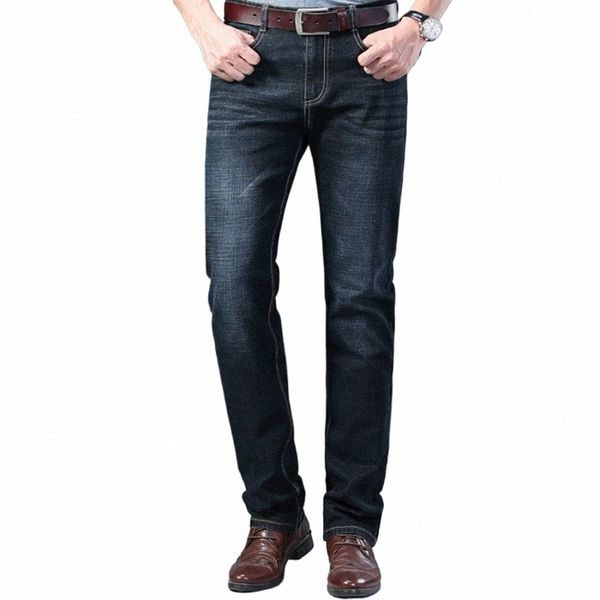 Nuovi jeans da uomo Smart Casual Pantaloni in denim da uomo Fi Comodi pantaloni jeans da uomo Streetwear Pantaloni in denim dritti Blue Jeans m7sa #