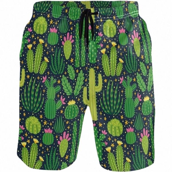 Cactus Novità da uomo Pantaloncini da spiaggia Costumi da bagno ad asciugatura rapida Sport da corsa Pantaloncini da bagno Costumi da bagno con fodera in rete e tasca q7Zn #