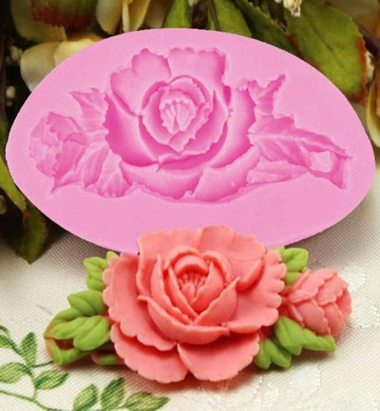 3D Bolo de flor de rosa Silicone FONDANT BOLO Decorando moldes de doces de chocolate resina molde de sabão cozinha de cozinha ferramentas de assado 7077837