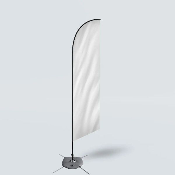 Acessórios design personalizado branco em branco bandeiras de penas promocionais ao ar livre para uso diy sem postes e base