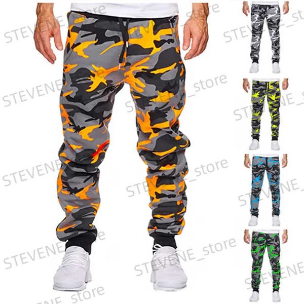 Pantaloni da uomo Pantaloni da uomo Casual Jogger Camouflage Caviglia fasciato a vita media Moda maschile Cargo Pantaloni casual Cool Sports Strtwear Autunno T240326