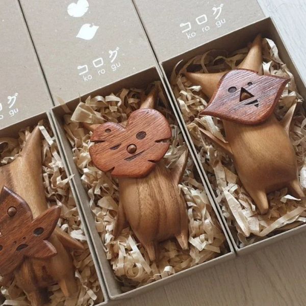 Miniaturas korok estátua decoração de casa resina madeira artesanato presente para amantes do jogo zelda respiração do brinquedo de fantoche selvagem decoração artesanal