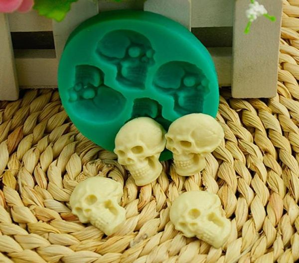 Mini crânio molde de silicone halloween fondant bolo sugarcraft ferramentas de decoração doces goma pasta de chocolate mould7951785