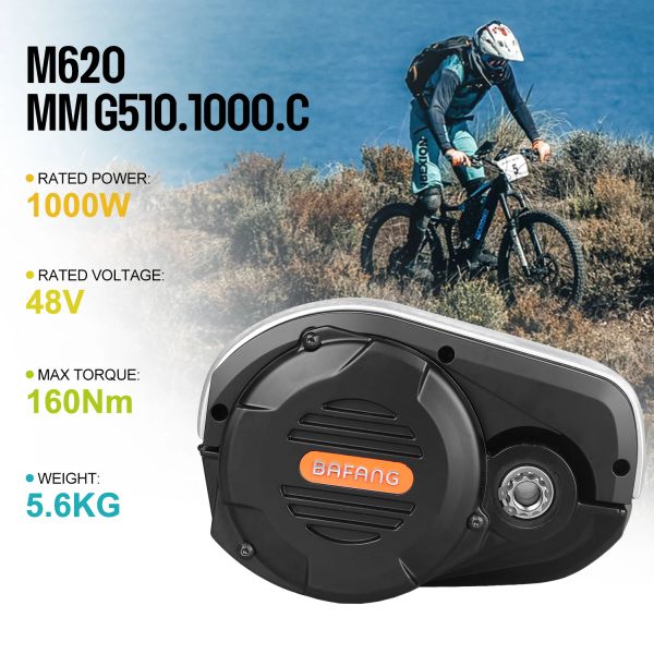 Schroevendraaiers Bafang G510 52v 48v 1000w Mid Drive Ebike Can Motor M620 Kit di conversione bici elettrica per cargo Mountain Bicycle Dpc18 Display