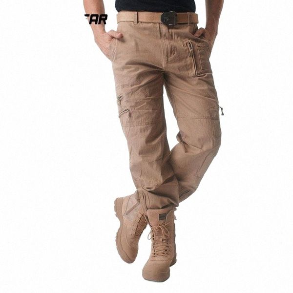 Calças táticas dos homens militares de alta qualidade Cott Masculino Slim Fat 101 Airborne Combat Pant Men Cargo Pant Workwear Geral AF001 74sL #