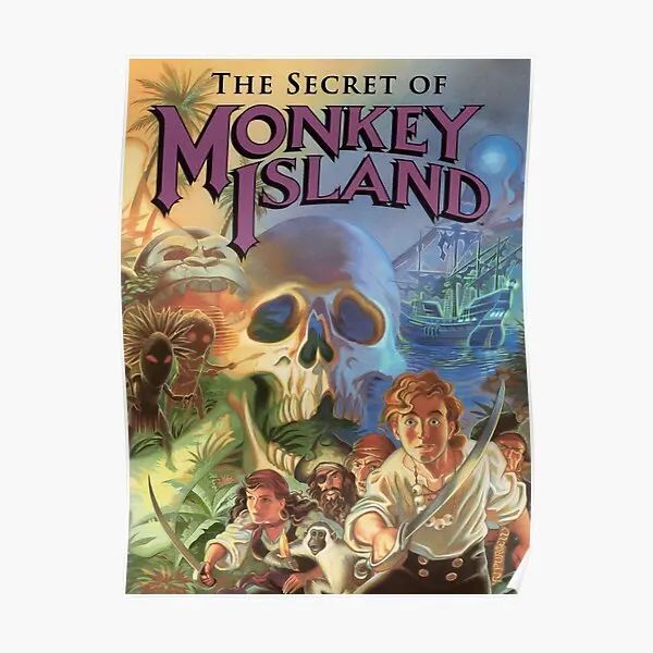 Kalligraphie Das Geheimnis von Monkey Island Poster Bild Modernes Zuhause Vintage Dekor Zimmer Kunst Malerei Lustige Dekoration Druck Wandbild Kein Rahmen