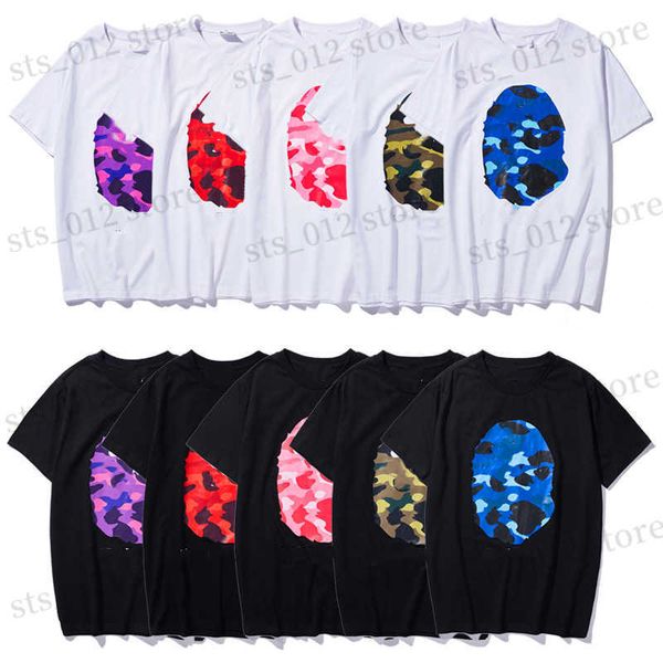 Mens Camisetas Mens Camiseta Designer Camisetas Mulheres Camisetas Gráfico Tee Roupas Roupas Camiseta Algodão Camuflagem Zip Impressão Camo Brilho no Escuro High Street Hipster 202