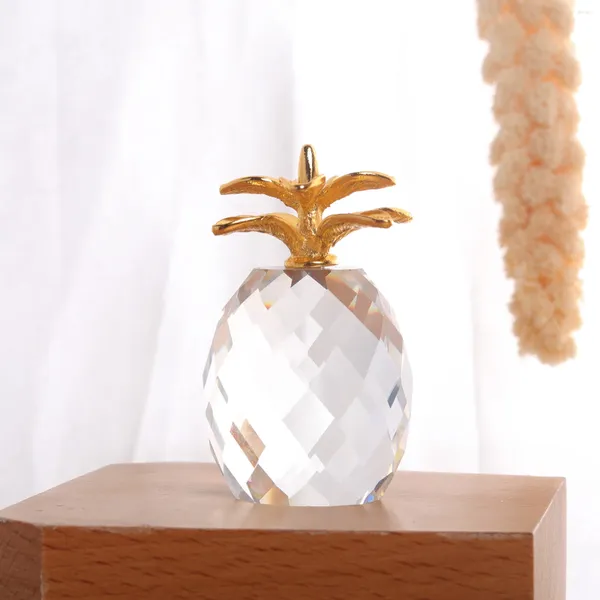 Dekorative Figuren, transparente Ananas, Metallblätter, Kristallornamente, Kunsthandwerk für den Innenbereich, kreative Valentinstagsgeschenke, Geburtstag