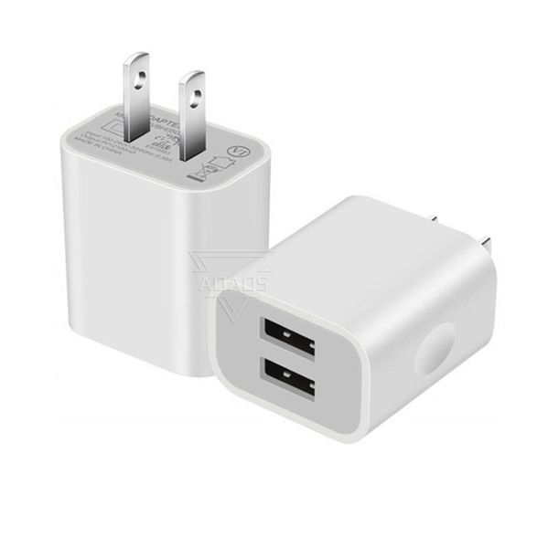 Doppio blocco di ricarica USB 2 porte Caricatore da muro veloce EU US Adattatore per caricabatterie da viaggio per iPhone Smartphone Samsung6543214