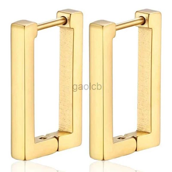 Hoop Huggie 2PCS orecchini femminili geometrici quadrati orecchini rettangolari in oro orecchini in acciaio inossidabile 2023 regali di gioielli alla moda 24326