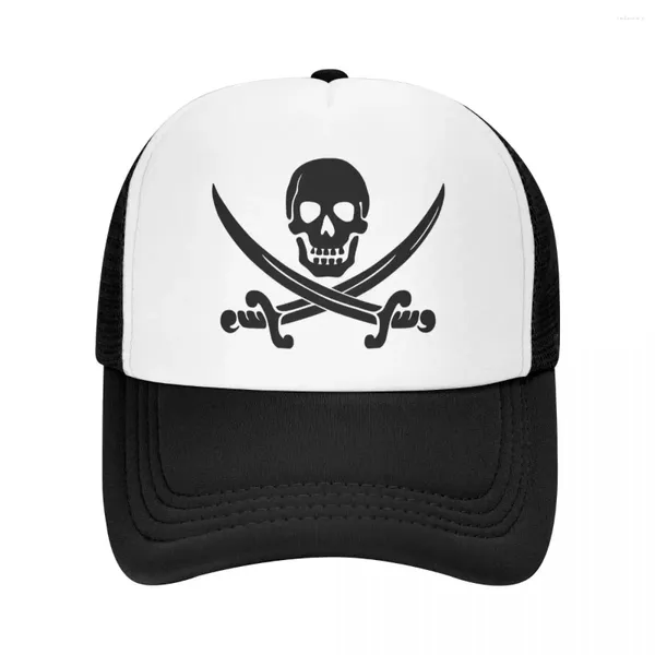 Ballkappen, personalisierte Piratenflagge, Jolly Roger-Schädel, Baseballkappe für Damen und Herren, atmungsaktiv, Trucker-Mütze, Streetwear, Snapback, Sommerhüte