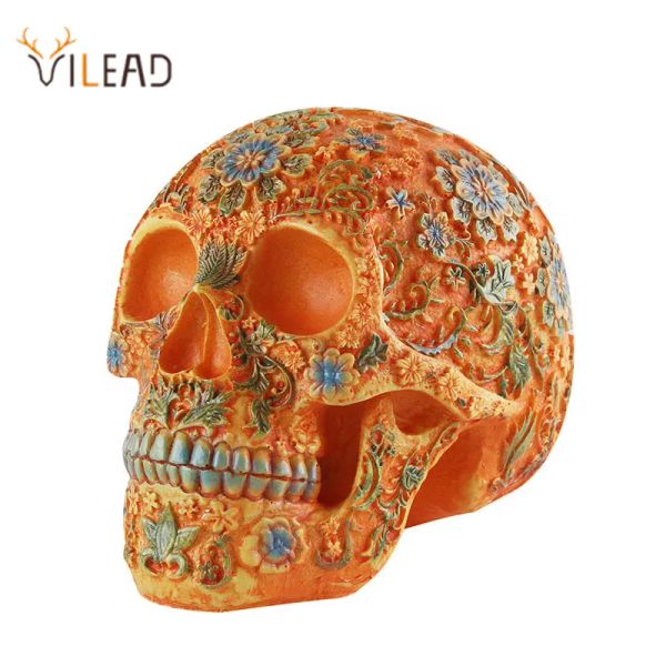 Skulpturen Vilead 9 Arten personalisierter Totenköpfe Heimdekoration Kunstmalerei Zubehör Halloween-Requisiten Totenkopf-Ornamente Mode-Bar-Dekoration