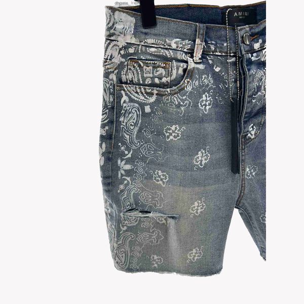 Nuovi Jeans da uomo Top Jeans corti Designer Uomo in difficoltà Design a fiori Biker strappato slim Fit denim per pantaloni corti da uomo Pantaloni casual da uomo