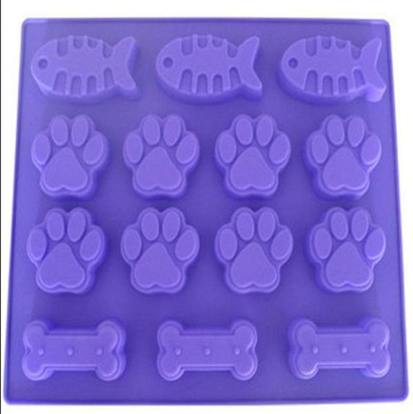 Molde de silicone flexível para bolo, pés de osso de cachorro, molde para sabão artesanal, vela, doces, assadeiras, ferramentas de cozinha, gelo m6854443