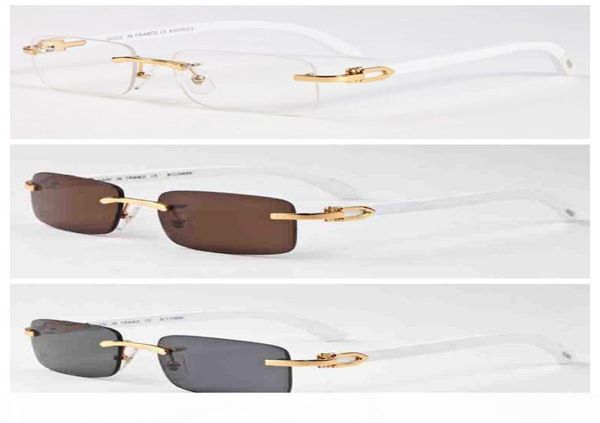 2020 Neue Modes Bambusholz hölzelfreie Sonnenbrille Männer weiße Büffelhornbrillen Frauen Herren Sport Sonnenbrille mit Box Hülle Lunettes1438155