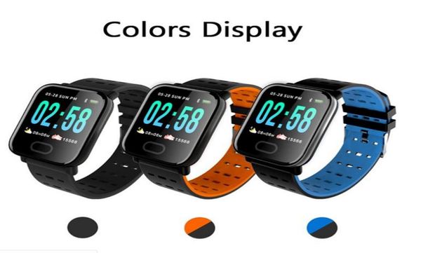 A6 Sport Smart Watch Band Kan Basınç Bilezik Kalp Hızı Monitör Kalori İzleyicisi IP67 Su Geçirmez Bilek Bandı Saatler5679503