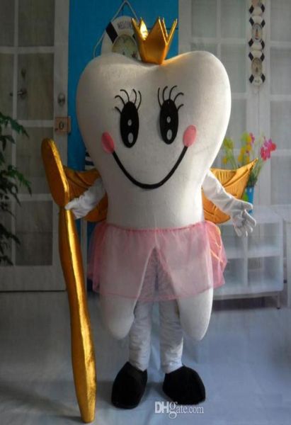 Happy Toot Tooth Angel Mascot Costume Cartoon Dresses Fantasia Tamanho adulto Holloween Ship1045687