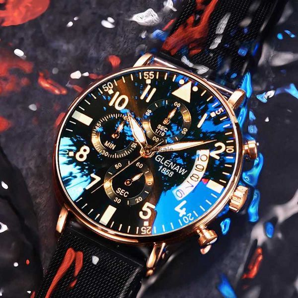 Часы мужские черные технологии крутые оригинальные брендовые мужские водонепроницаемые часы студенческие корейские модные трендовые кварцевые часы мужские