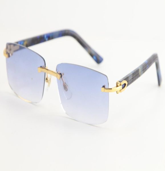 Gute Qualität, modische Sonnenbrille aus Metall, blaue Planke, 8200757, Vintage-Modemarke, Sonnenbrille, einzigartige übergroße Formen, Brille für Damen, 7845590