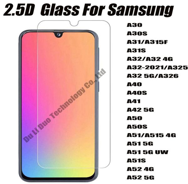25D 033mm gehärtetes Glas Handy-Displayschutz für Samsung Galaxy A30S A31 A32 A40 A40S A42 A50 A50S A51 A51S A52 4G 5G5456364