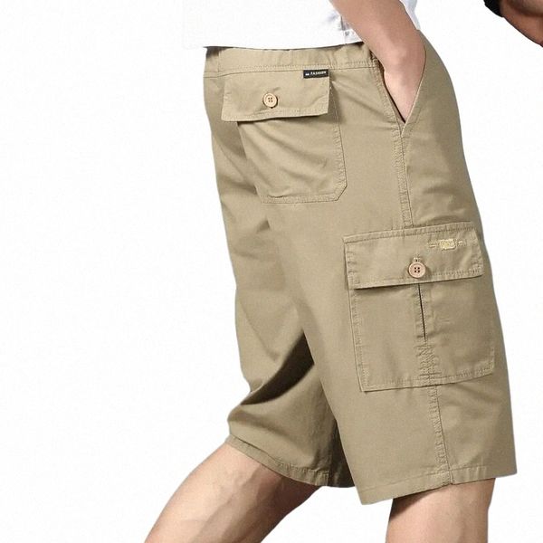 Man Kargo Şortları İlkbahar Yaz Spor Giyim Erkekler Bermuda Şort Büyük ve Uzun Uzun Pantolon Gevşek Düz Atletik Şort Pantolon E5ZG#