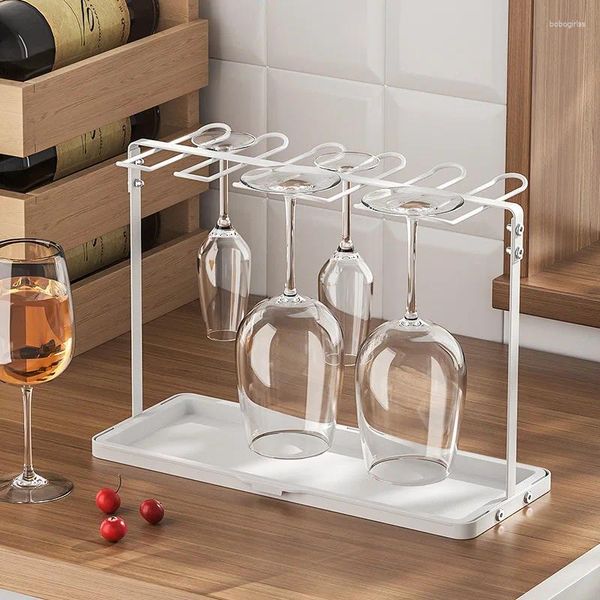 Armazenamento de cozinha 10 slots fio metal champanhe flauta suporte vidro mesa sparking pendurado exibição rack gadgets organizador