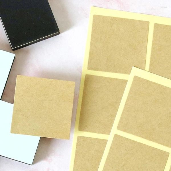 Decoração de festa 102 pcs vintage em branco kraft selo adesivo etiqueta de papel quadrado para produtos artesanais 35mm presente selagem diy notas etiquetas