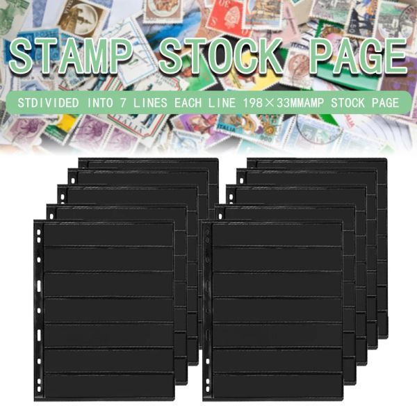 Álbums 10pcs Carimbo de selos Grid Stamp Page Collection Stamps Sheets Sheets Clear PVC LoosEleaf Inners RECILLE PÁGINA NÃO INCLUÍCIO