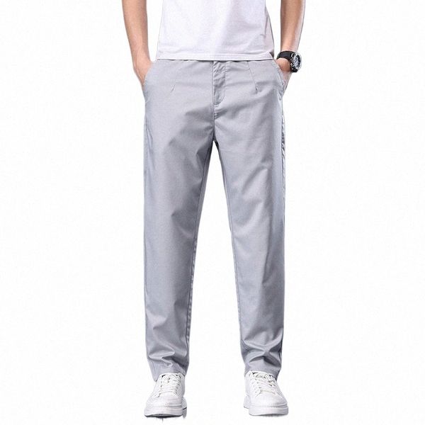 Herrenhosen Cott Casual Stretch Männliche Hosen Gerade Hohe Qualität Solide Farben Plus Größe Hosenanzug 42 44 46 CY6234 h0al #