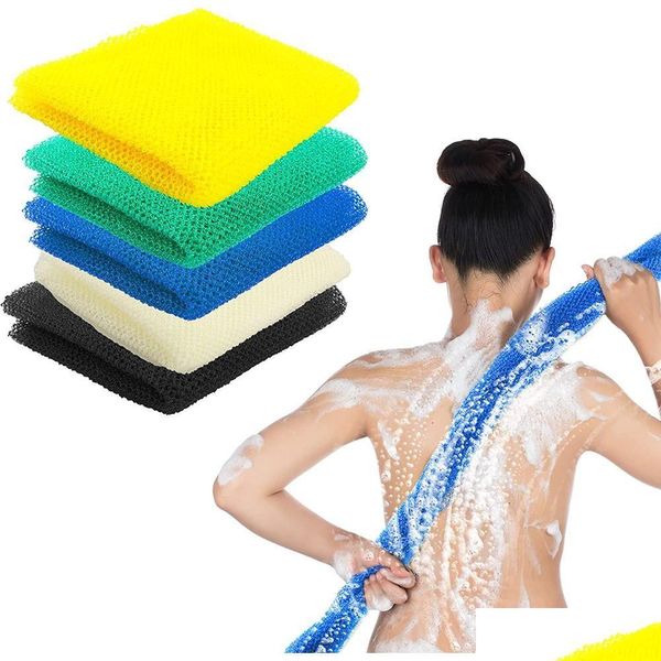 Diğer Temizlik Organizasyonu Yırhallayıcılar 6pcs African Banyo Sünger 6 Renk Uzun Net Arka Scrubber Peeling Duş Ciltleri Mühdurum Ot0fu