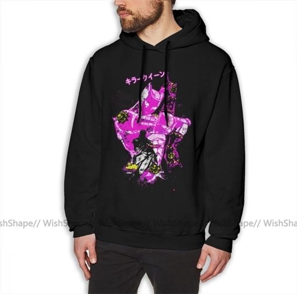 Jojo moletom com capuz killer queen, moletom solto de algodão com capuz masculino vermelho xxxl inverno agradável manga comprida y200196733447