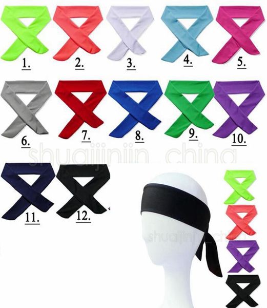 Esporte headbands sólido gravata volta estiramento sweatbands yoga faixa de cabelo umidade wicking masculino feminino bandas cachecóis para correr jogging gga58174811