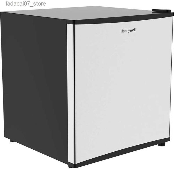 Refrigeradores Freezers Refrigerante compacto 1,6 pés cúbicos mini refrigerador com freezer porta única baixo ruído ajuste de temperatura ajustável portátil Q240326