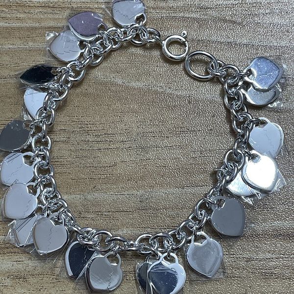 Bracciale a cuore multiplo di design di lusso da donna Catena di coppie in acciaio inossidabile a portata di mano Regali di gioielli per la fidanzata all'ingrosso