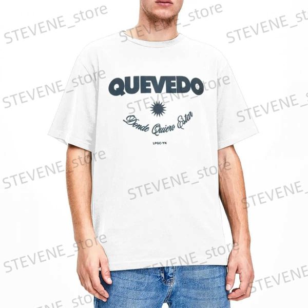 Мужские футболки Винтажные футболки Quevedo Album для мужчин и женщин с круглым вырезом из 100% хлопка Donde Quiero Estar Short Slve Ts Одежда больших размеров T240325