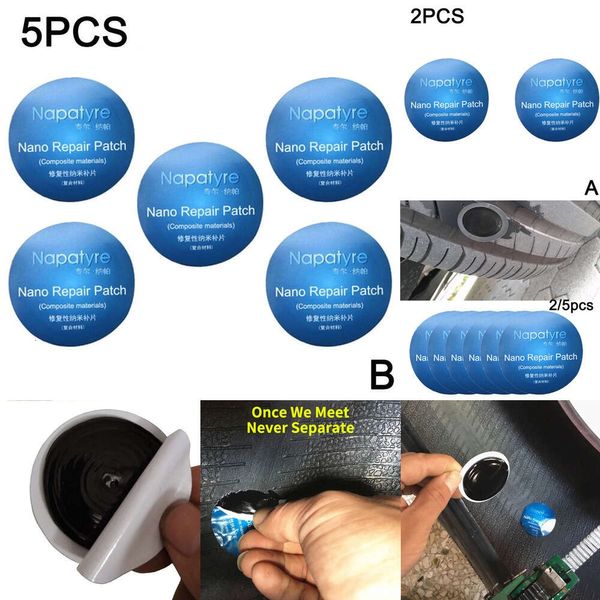 Nuovo 2/5 pezzi pellicola sottovuoto universale gomma ad asciugatura a freddo adesivo rapido per pneumatici Nano Patch di riparazione accessori per auto