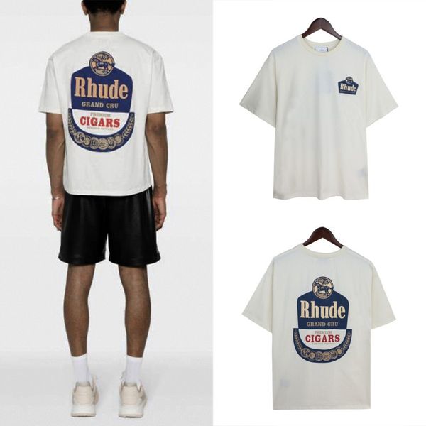 Rhude Herren Shirt Designer Womens T -Shirt Marke Shirt Shorts Sleeve Crew Hals atmungsable Rhude Shirt Designer Grafik Tee Damen Kleidung Hip Hop T -Shirts Übergroße Tops