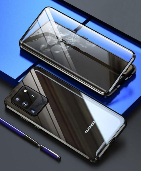 Capa de vidro de adsorção magnética para Samsung s21 S20 Plus S10e S9 S8 Note 10 Pro Note 9 A70 A51 note20 Metal Protective Cover8187261