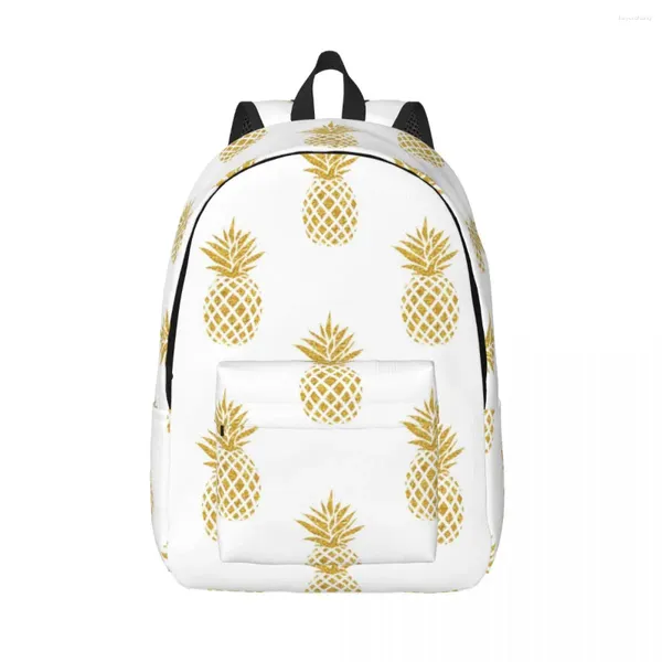 Zaino modello ananas oro maschio studentessa femminile laptop di grande capacità