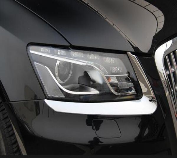 Alta qualidade ABS Chrome 2PCS Cartoleta de farol de carro, lâmpada dianteira barra de acabamento decorativo para Q5 2010-20133787380