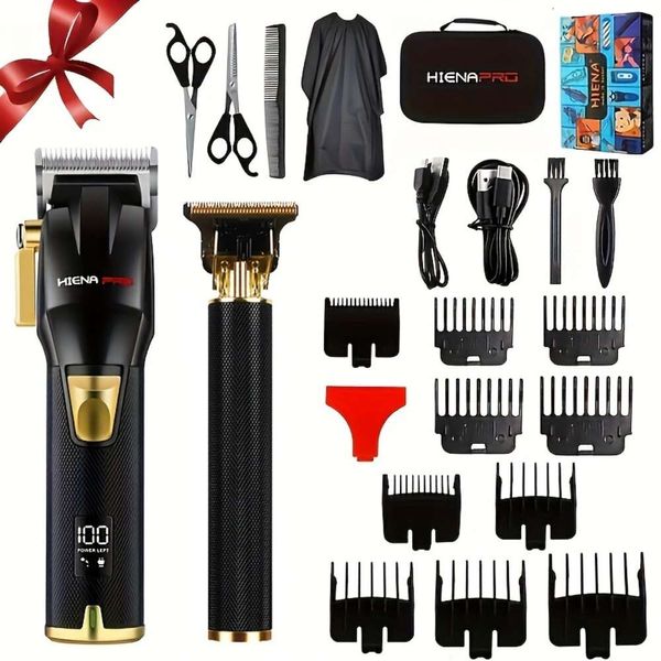 Máquina de cortar cabelo profissional, ferramentas de escultura e estilo, kit de cuidados pessoais masculino, aparador de pelos corporais, presente perfeito para amantes