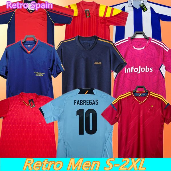 Classico retrò 1994 Manica corta Spagna 2010 2012 maglie da calcio ritorno al passato PUYOL CASILLAS FABREGAS RAUL LUIS ENRIQUE TORRES DAVID VILLA RAMOS Maglia da calcio A.INIESTA