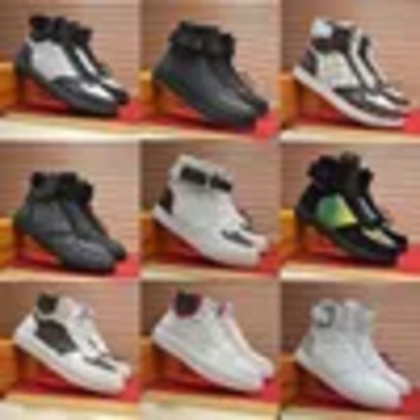 Sneakers da corsa alte di design scarpe da corsa scarpe da ginnastica in pelle scamosciata scarpe da ginnastica da uomo con suola in gomma in pelle di vitello Sneakers di lusso