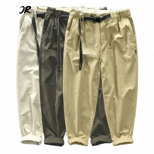 Hiqor 2023 Neue Männer Cargo Hosen 100% Cott Marke Männlich Khaki Weiß Casual Mittlere Taille Lose Fit Hosen Hip Hop streetwear Kleidung a8n6 #