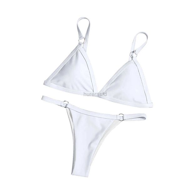 Damen-Bademode, schwarzer mittelhoher Bikini-Set, Damen-Badeanzug, sexy Spitzen-Top, zwei Badeanzüge, 2023, neuer Strand-Badeanzug, Tanga-Bikini 240326