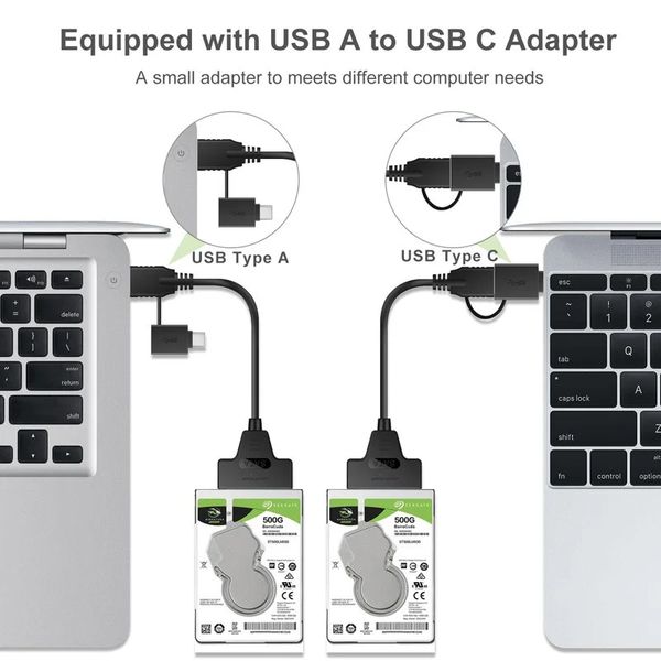 USB3.1 bis SATA Easy Drive Kabel Typ-C USB3.0 Zwei-in-Eins-Festplatten-Adapterkabel 50 cmfor Typ-C USB3.0 Festplattenkabel