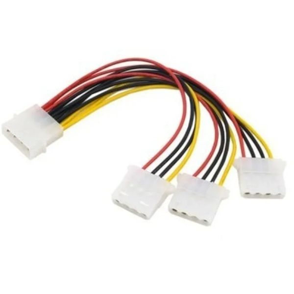 Hochwertige 4Pin IDE Stromkabel HY1578 4 Pin Molex Stecker auf 3 Port Molex IDE Buchse Netzteil Splitter Adapterkabel